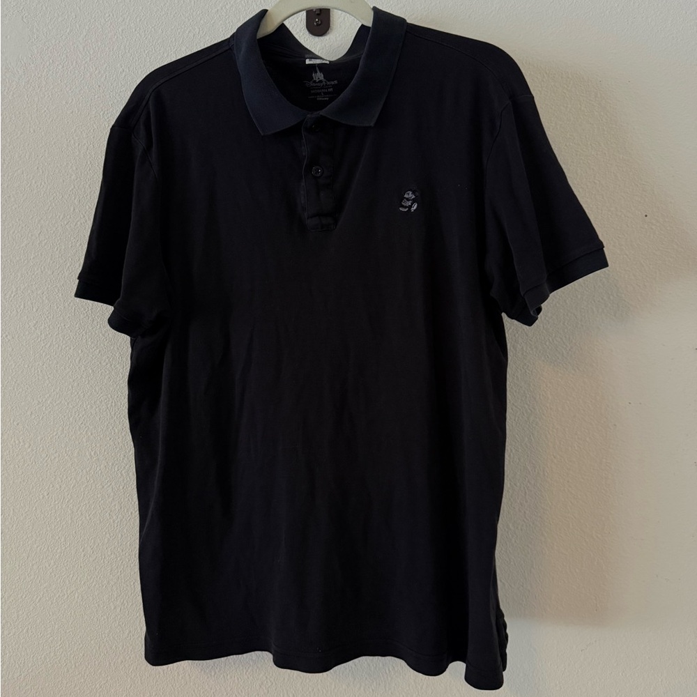 Disney Parks Men’s Polo Shirt Black Mickey Mouse